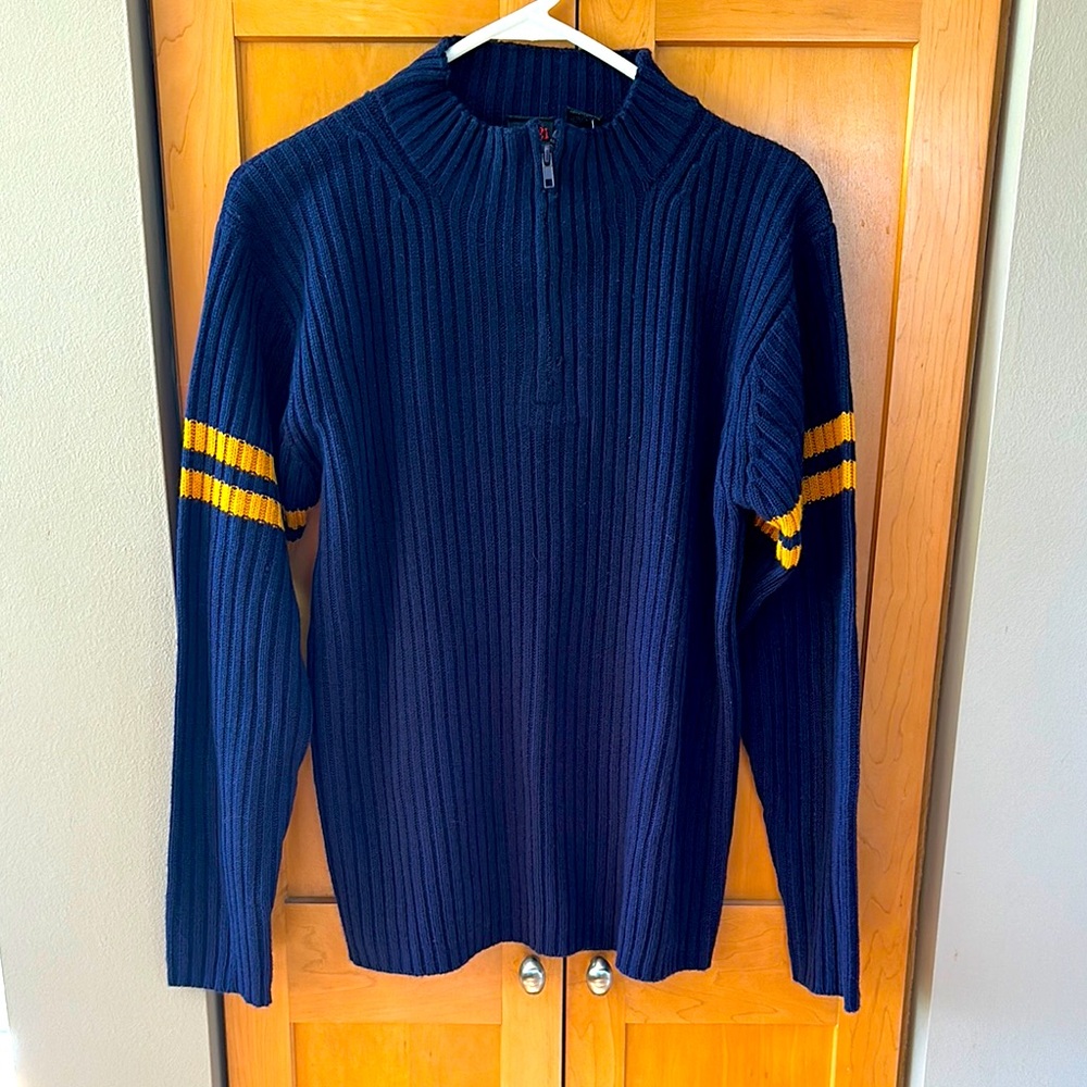 NWT Quarter Zip Varsity Sweater Boys L